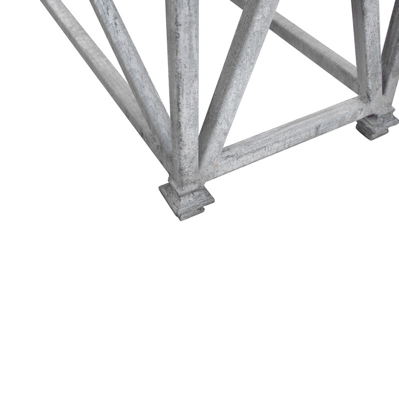 Medallion 60'' Console Table, Royal Silver, 36"H x 60"W x 15"D, Carrera Marble