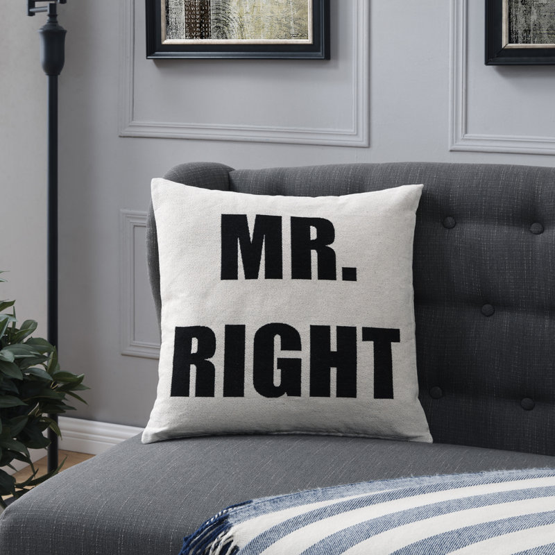 Coussin décoratif en jersey de coton Mr. Right
