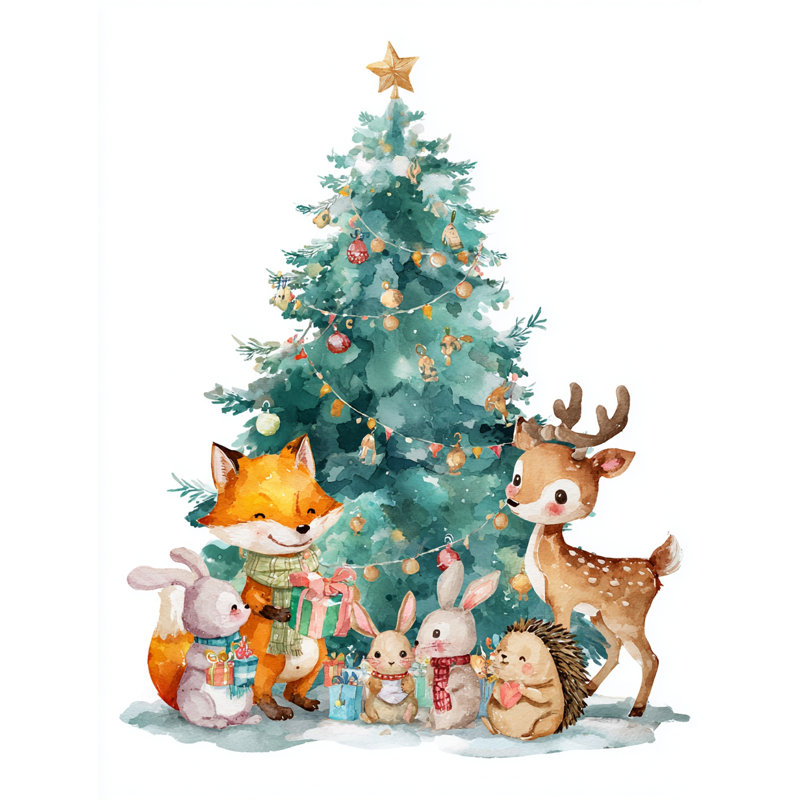 «Forest Forest Holiday Holiday», art mural sur toile tendue, H 16 po x l 12 po