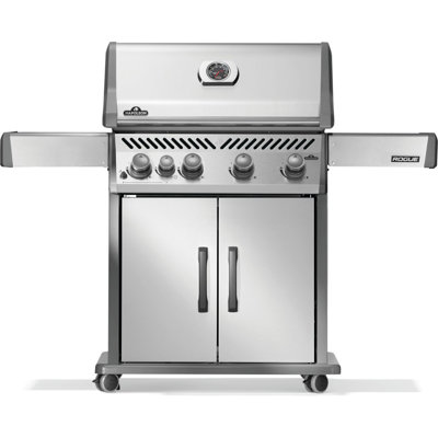 Gril à 4 brûleurs Rogue® 525 en acier inoxydable avec brûleur latéral et grilles en fonte