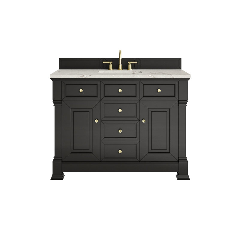 Brookfield 47.75'' W Single Bathroom Vanity Base, Black Onyx