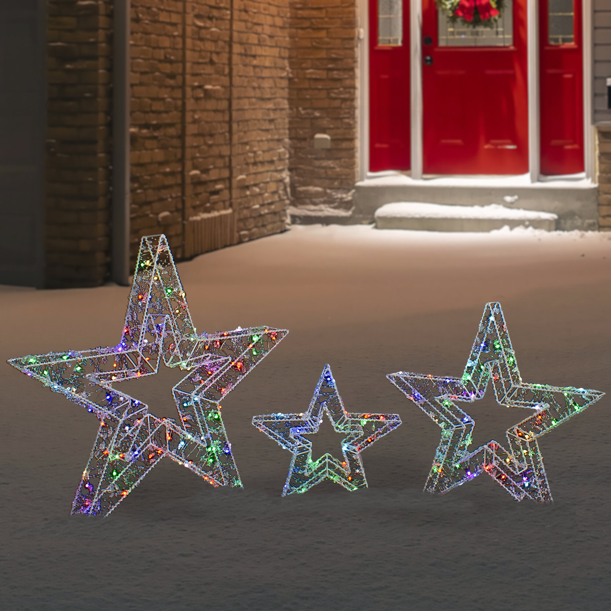 Northlight Set Of 3 LED Lighted Colour Changing Stars Outdoor Christmas  Decorations 23 - Wayfair Canada