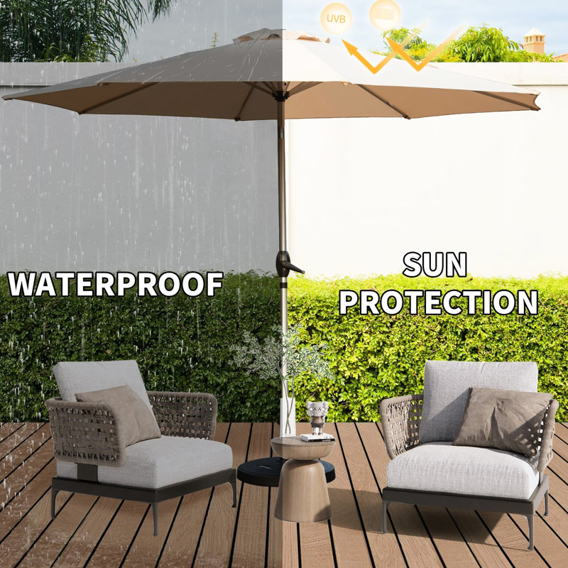 Parasol de plage 10 pi - Housse de protection pour table d'extérieur beige - Housse
