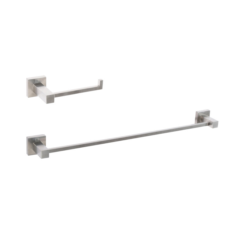 Ensemble de quincaillerie de salle de bain 2 pièces Isla, Nickel brossé