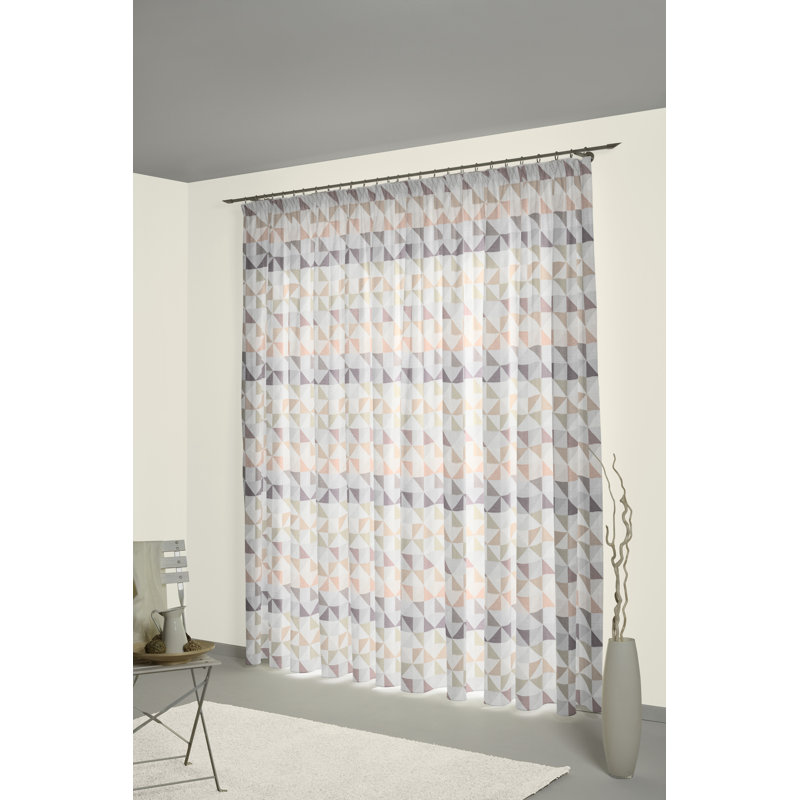 Berlare Cotton/Polyester Room Darkening Pinch Pleat Curtain Panel, Rosé, 132cm Width x 385cm Drop