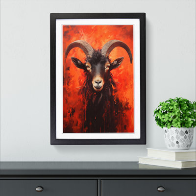 Goat Action Painting - Framed Print