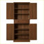 Armoire de rangement avec 4 portes, 1 tiroir et Tablettes réglables | Panneau de particules et panneau de fibres à densité moyenne