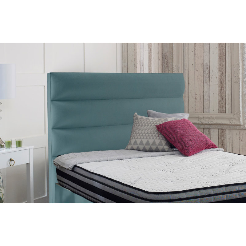 Ashlene Upholstered Velvet Headboard, Super King (6'), Sky