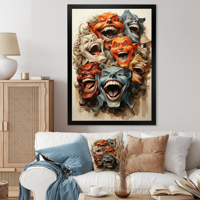 «Japon Art Noh Theatre», reproduction sur toile, H 20 po x l 12 po x P 1 po, Cadre photo noir