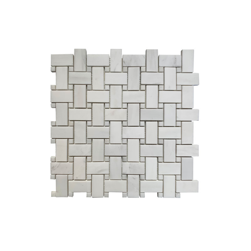 1" x 2" Marble Basketweave Mosaic Wall & Floor Tile