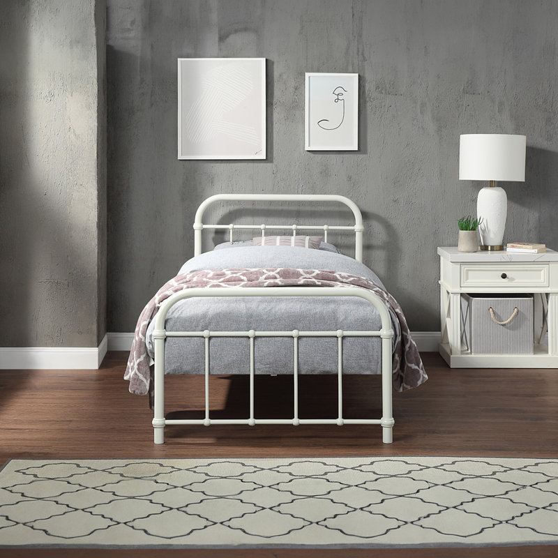 Metal Bed, Single (3'), White