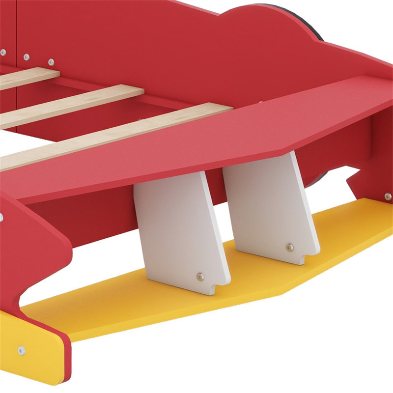 Lit plateforme avec roulettes Race, Double, Rouge