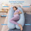 Oreiller pour la grossesse Queen Rose, oreillers rafraîchissants pour dormir, oreiller de maternité pour femmes enceintes, oreiller pour le corps avec housse en coton jersey rafraîchissant, bleu-591778430