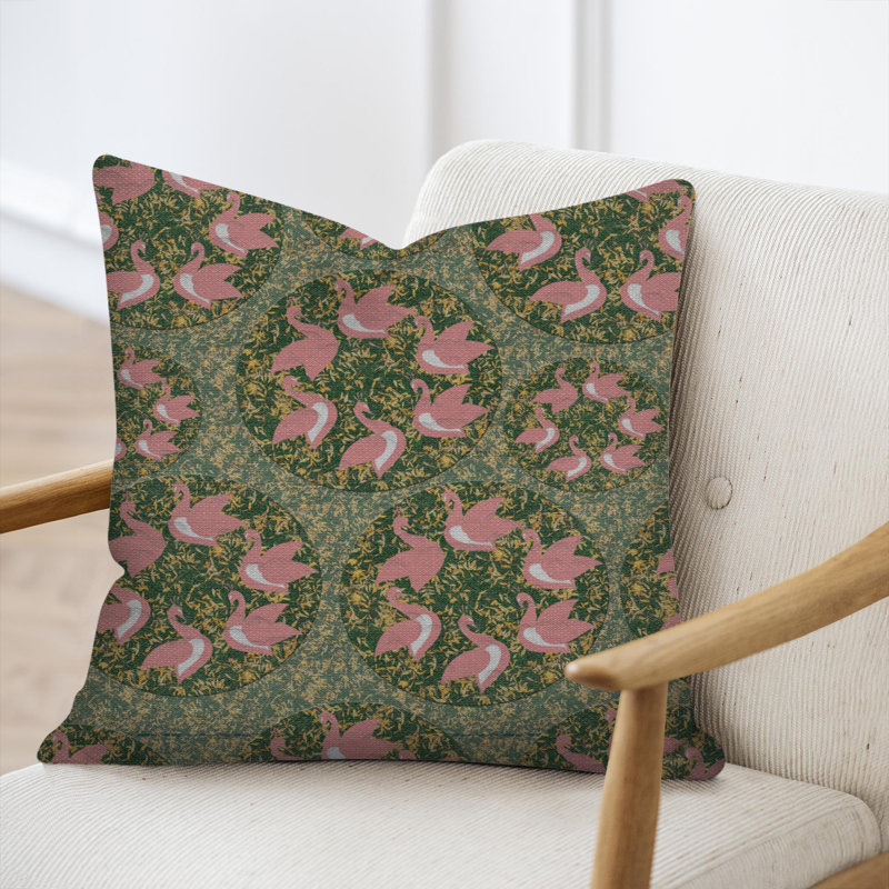 Coussin décoratif vert foncé tissé Peach X Pearl Co, 17 x 18