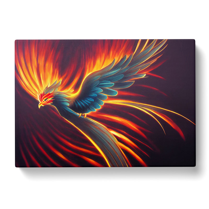 Explosive Phoenix Bird - Wrapped Canvas, 40cm H x 60cm W x 3cm D