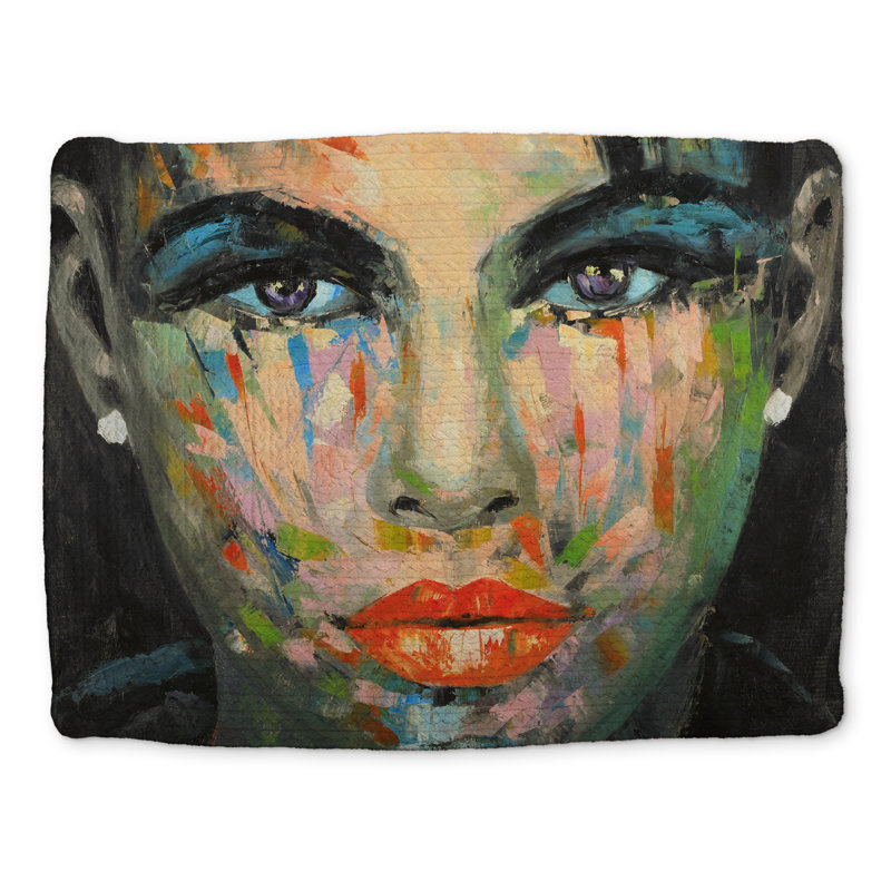 Abstract Portrait Braided Polyester Placemat | Home Decor