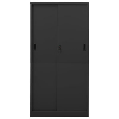 Filing Cabinet Lockable Storage Filing Cabinet with Sliding Door Steel by Inbox Zero