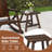 Wooden Adirondack Log Side Table, Cedar Wood Outdoor Square End Table W/Slatted Tabletop, Oversize 19.5" Indoor Outdoor Patio Side Coffee Table For Garden Patio Backyard Porch-550939574