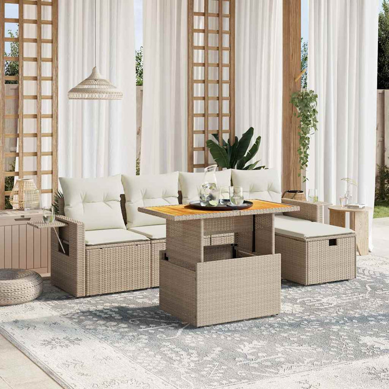 Ensemble de canapé de jardin Vidaxl, Beige, Blanc