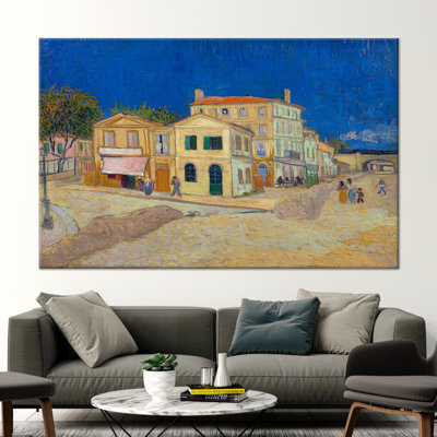 «Van Gogh House Reproduction - Street Landscape», reproduction de peinture à l'huile sur toile