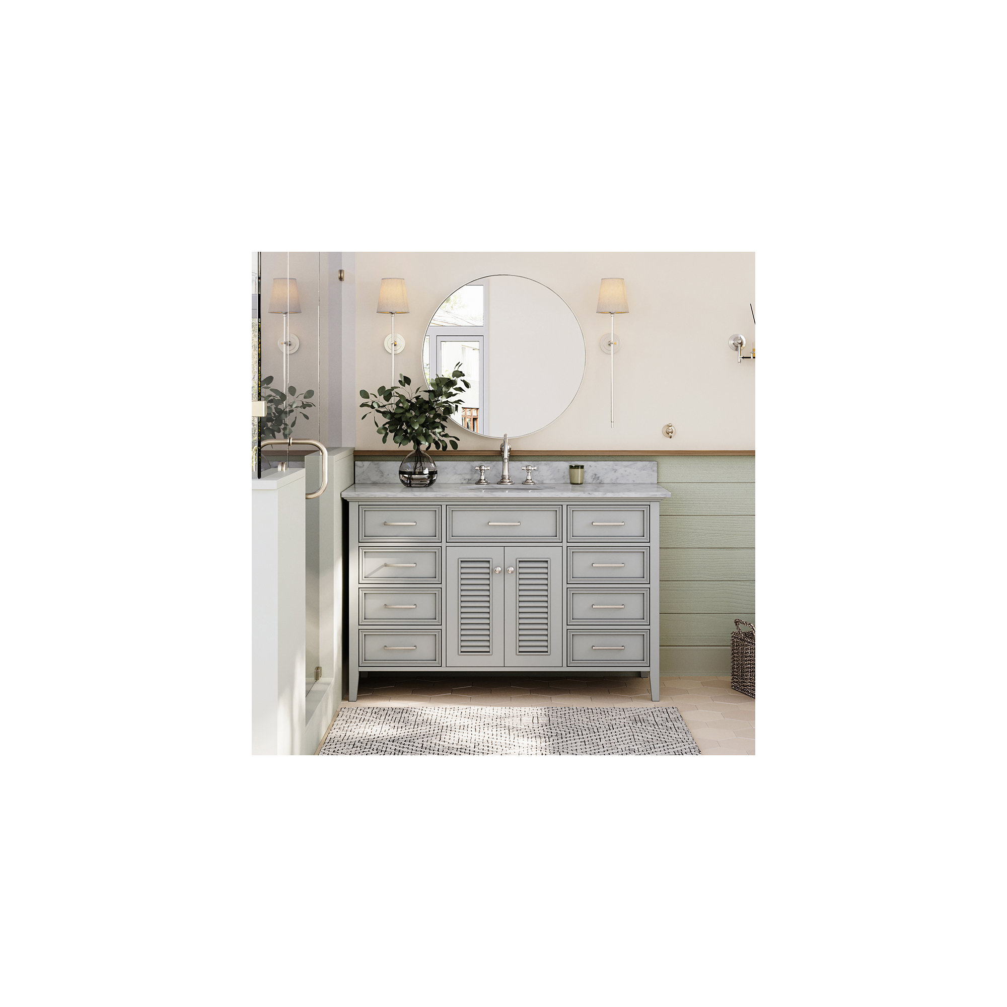 55'' Single Bathroom Vanity, Gray