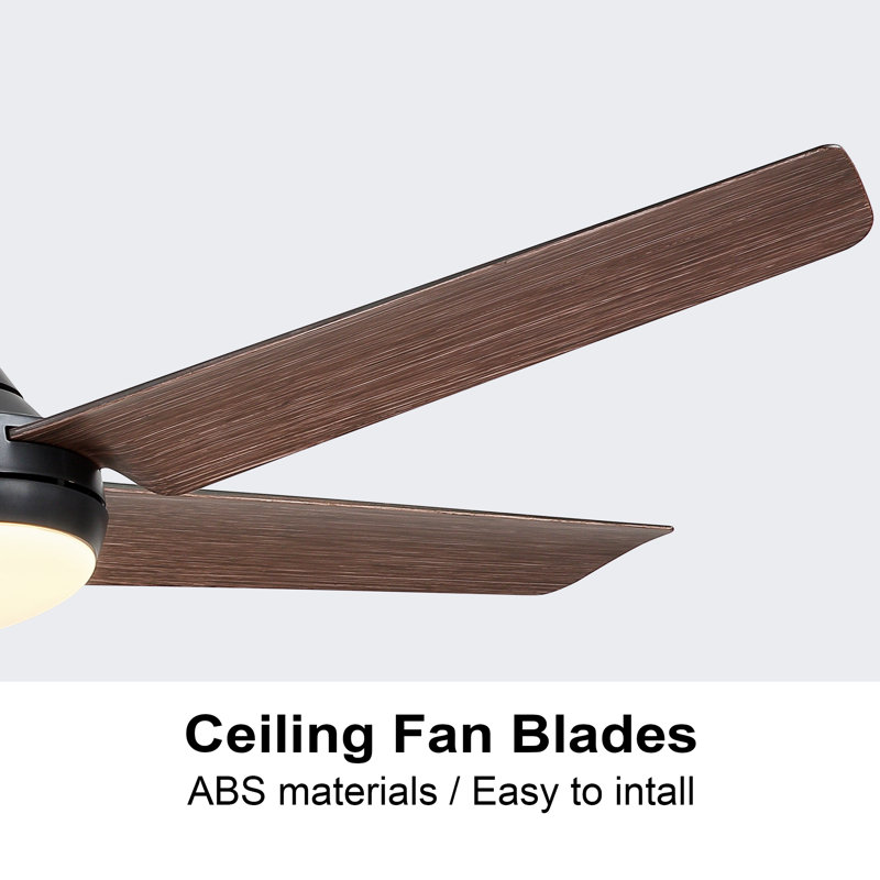 Ventilateur de plafond d'intérieur moderne standard à 5 pales 48 po / 56 po DEL avec télécommande et ensemble d'éclairage inclus