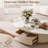 Fully Assembled Oversize 51" Modern Oval Coffee Table with Storage Drawer, White Sintered Stone Top & Gold Stainless Steel Base