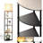 Floor Lamp With Shelves, 5-Tier Adjustable Corner Lamp With 3 Color Temperatures & Linen Shade, (E26 LED Bulb Included, 800Lm)-510227