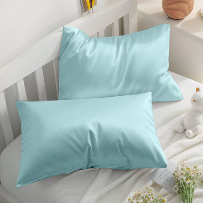 Taies d'oreiller pour tout-petits en coton de qualité égyptienne, taies d'oreiller de voyage en satin de coton à densité de tissage 500 fils, 13 x 18 pouces - NTBAY
