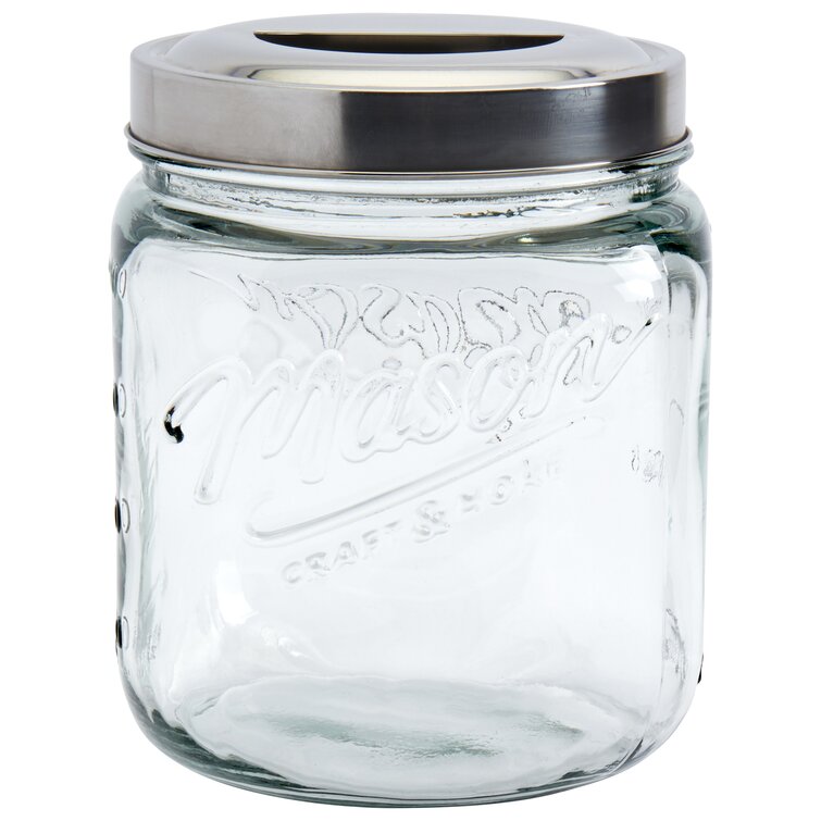 Mason Craft & More Apothecary Clear Glass Jars w/ Glass Lids - Set