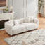 Canapé surdimensionné de 226 cm avec pieds en métal, structure en bois massif, 4 coussins pour salon, maison - Blanc, coussin d'assise enveloppant, coussin en coton style poupée, design confortable et tendance pour la réception, carré