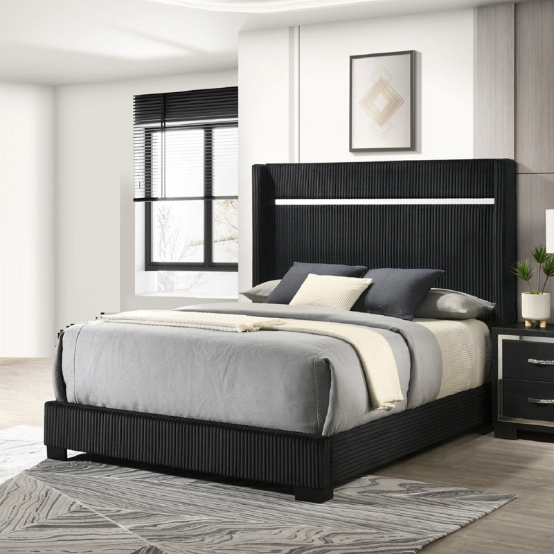 Lit tapissier contemporain 1pc, Très grand
