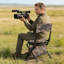 Fauteuil de chasse pivotant 27,5 po de hauteur, siège d'extérieur pliable camouflage avec dossier-1343275256