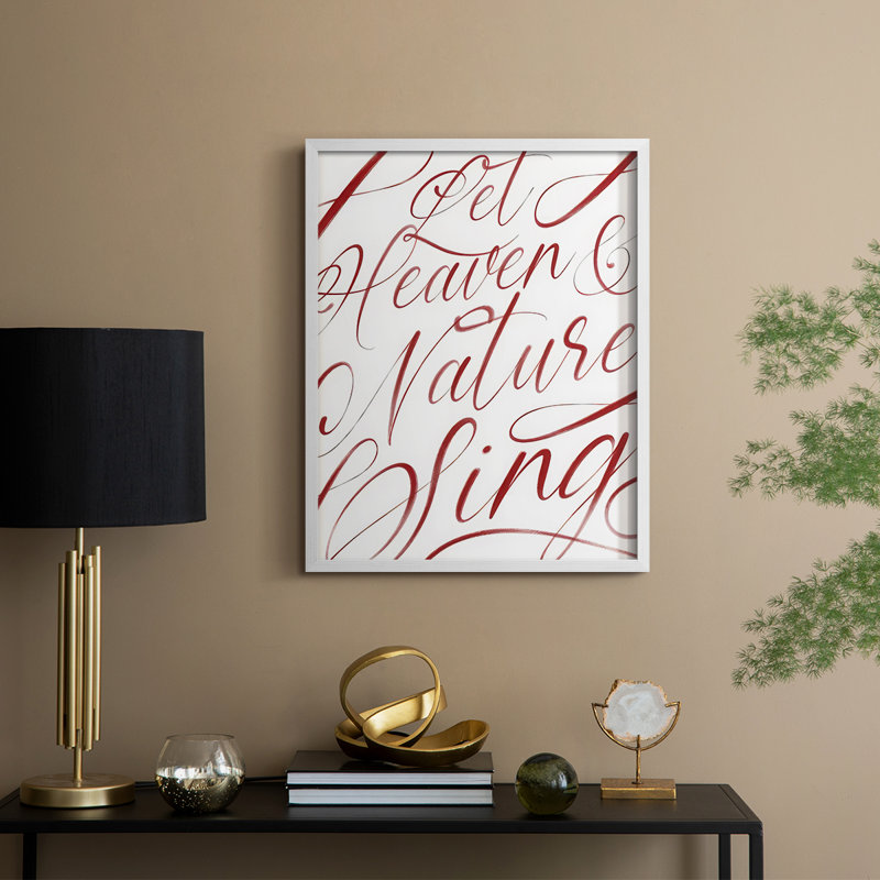 «Heaven and Nature», reproduction encadrée - bois massif, H 15 po x l 12 po, Rouge, Blanc