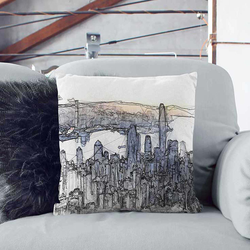Square Cushion, 40cm H x 40cm W x 15cm D, White