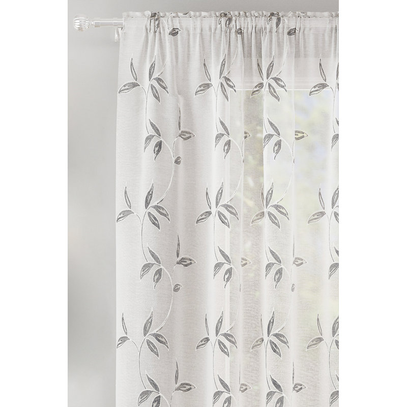 Antwin Polyester Sheers & Voiles Rod Pocket Curtain Single, 139.7cm Width x 182.88cm Drop