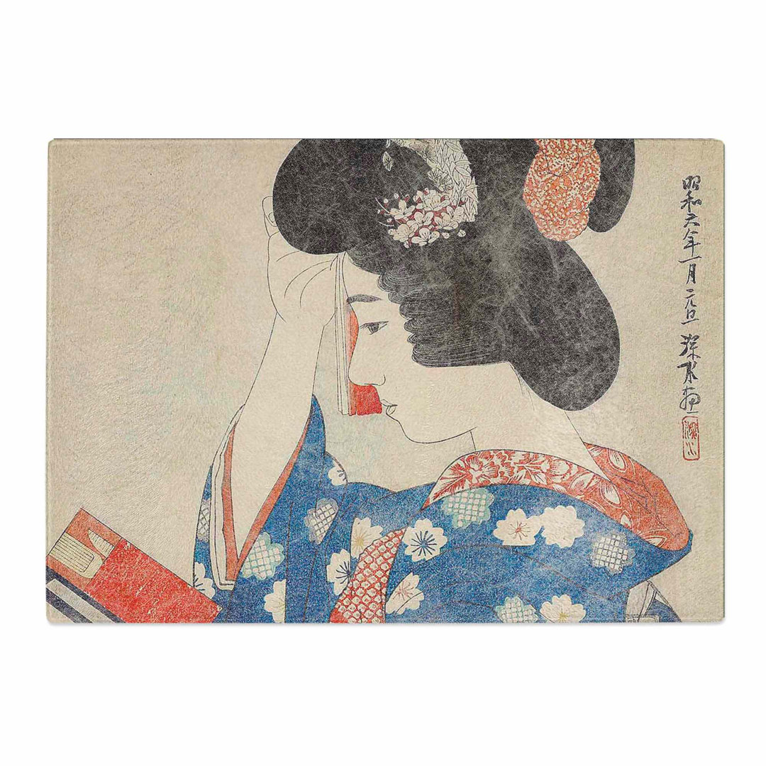 Tempered Glass Woman with a Fan by Ito Shinsui Chopping Board