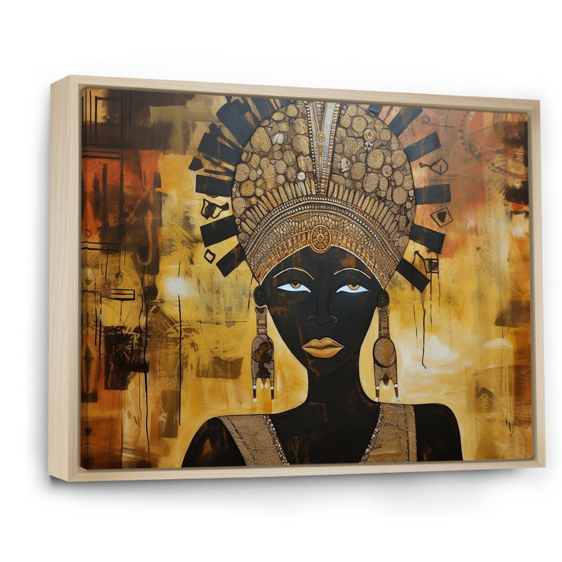 «Graces African Warrior Queen» sur toile, H 30 po x l 40 po x P 1,5 po, Cadre naturel flottant
