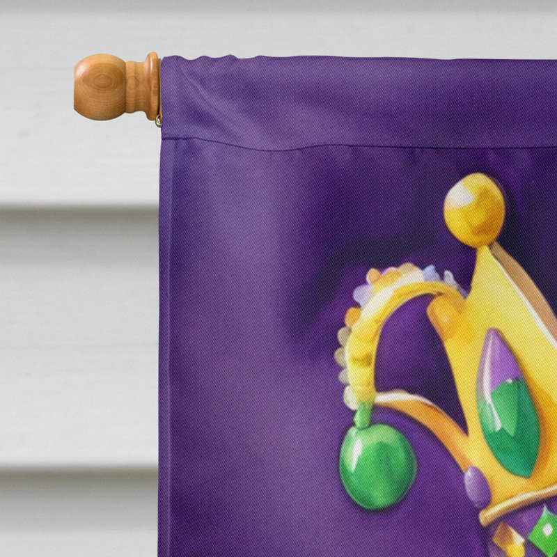 Double Sided 40'' H x 28'' W Polyester Mardi Gras House Flag
