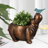 Handmade Hippo Statue Flowerpot Planter