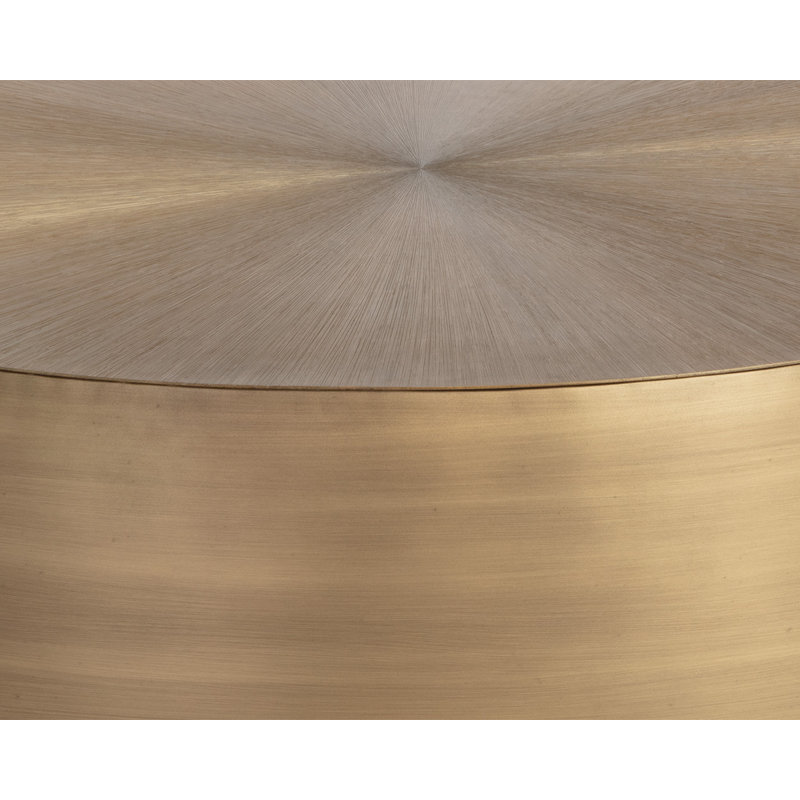 Creed Coffee Table, Gold, 15" H x 48" L x 48" W