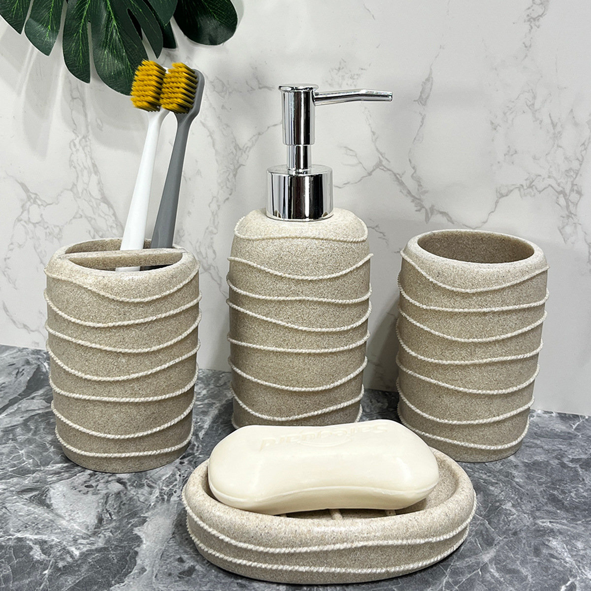 Orren Ellis 4 Pieces Bathroom Accessories Complete Set | Wayfair