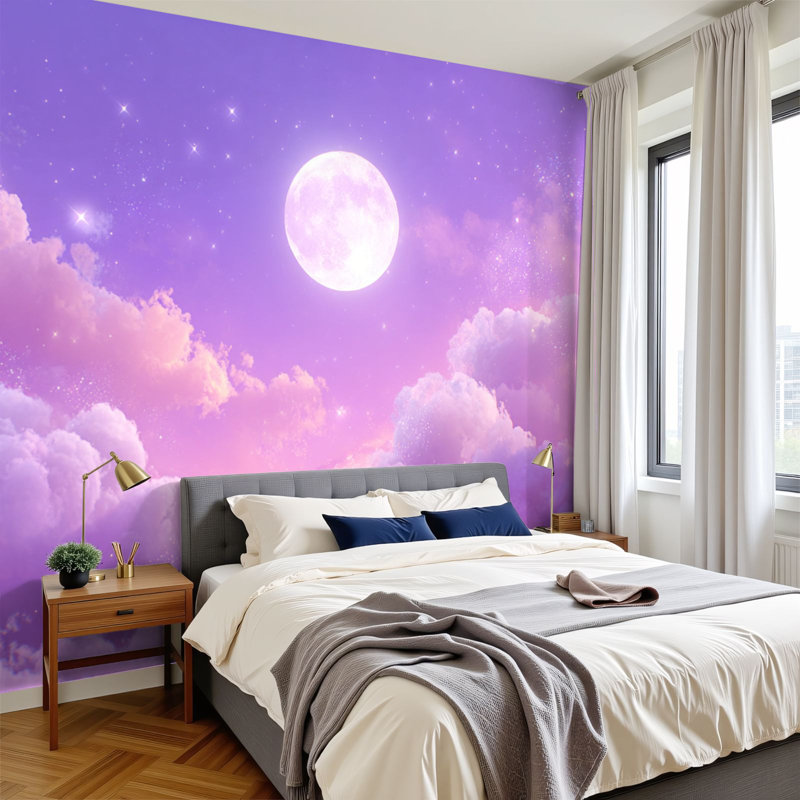 Papier peint autocollant Boho Dreamy Cloud, L 144 po x l 100 po