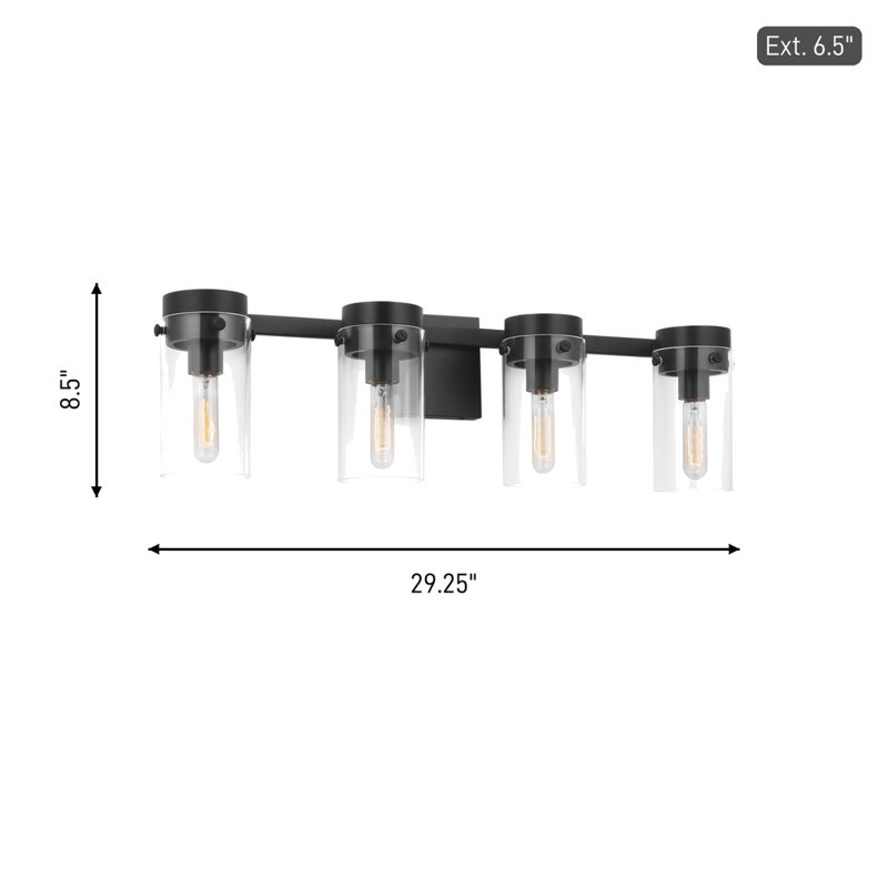 Chapman & Myers Garrett Bathroom Bedroom Wall Fixture In Aged Iron Finish With Clear Shade, 3 Lights