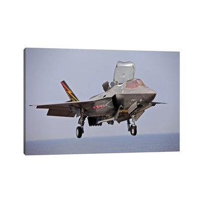 An F-35 Lightning II Prepares For Landing by Stocktrek Images - Wrapped Canvas Print