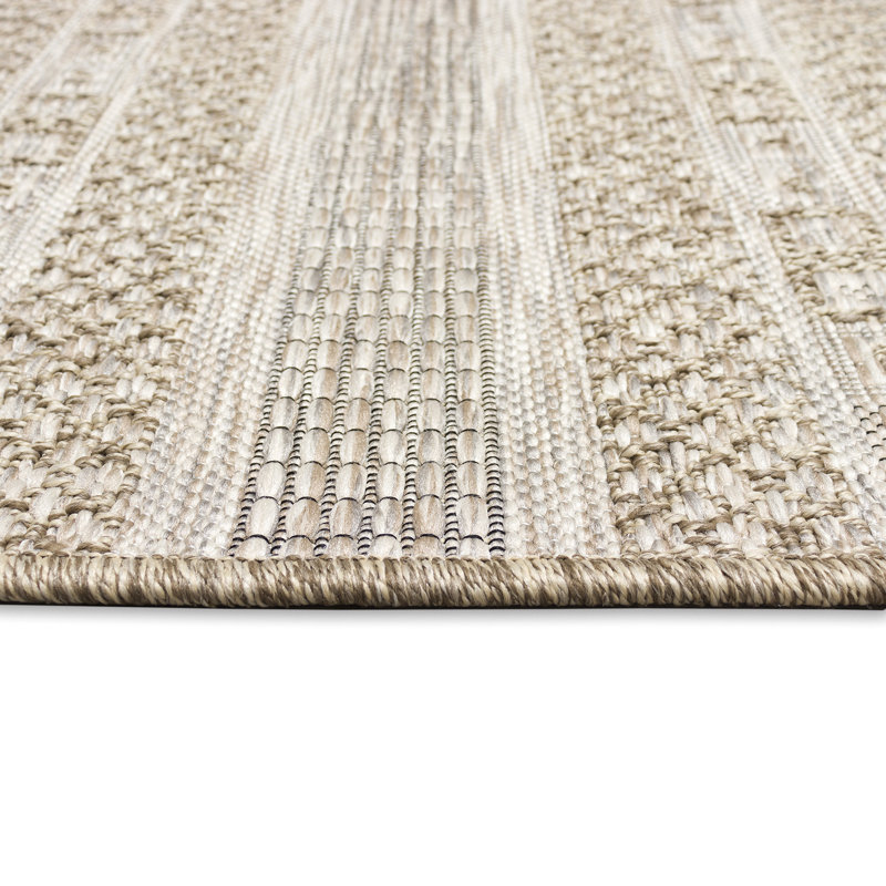 Ajeya Solid Power Loom Polypropylene Area Rug in Beige, Runner 1'11" x 7'6"
