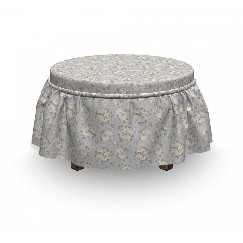 Housse pour repose-pieds roses de fleurs romantiques