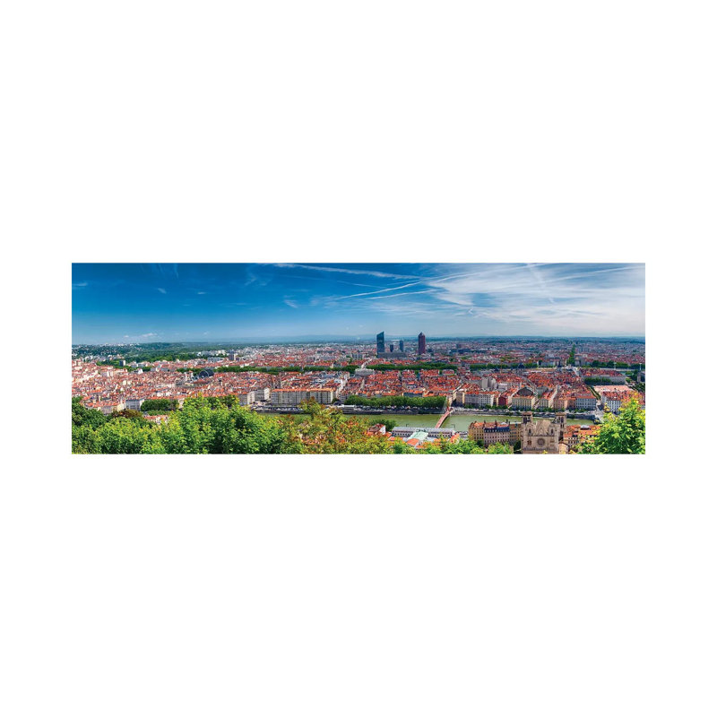 Panoramic View Of Lyon From The Fourvière Hill, France by George Oze - Wrapped Canvas Panoramic Print