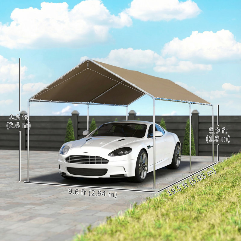 Abri de voiture galvanisé 10 pi x 20 pi Carport