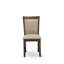 Ensemble de table de cuisine 9 pièces comprenant une table de salle à manger rectangulaire avec pieds en X et 8 chaises de salle à manger Parson en tissu kaki foncé-139488032-139488037